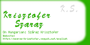 krisztofer szaraz business card